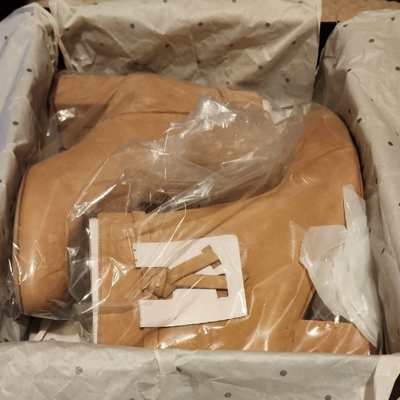 Kate Spade Tan Ankle Boots with Strap Detail and Moderate Heel - Picture 3 of 8